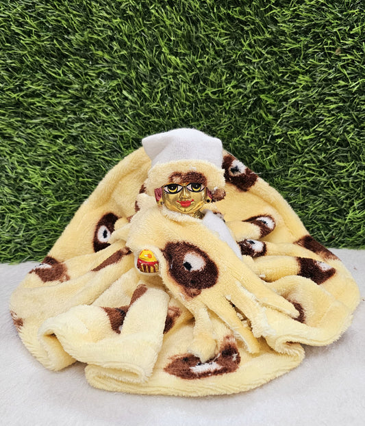 Winter warm frock with cap and muffler for laddu Gopal