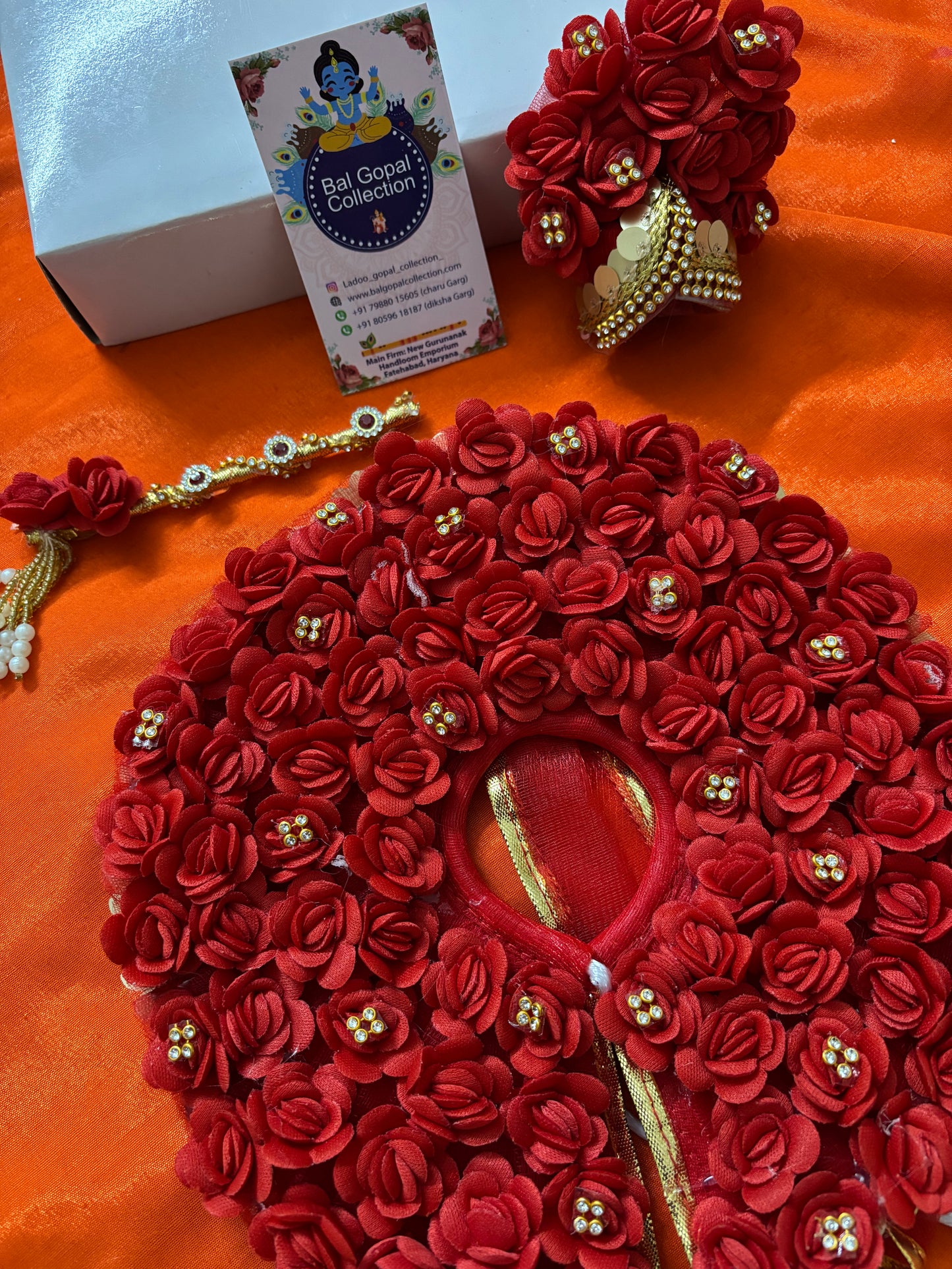 Roses poshak for laddu gopal with pagdi
