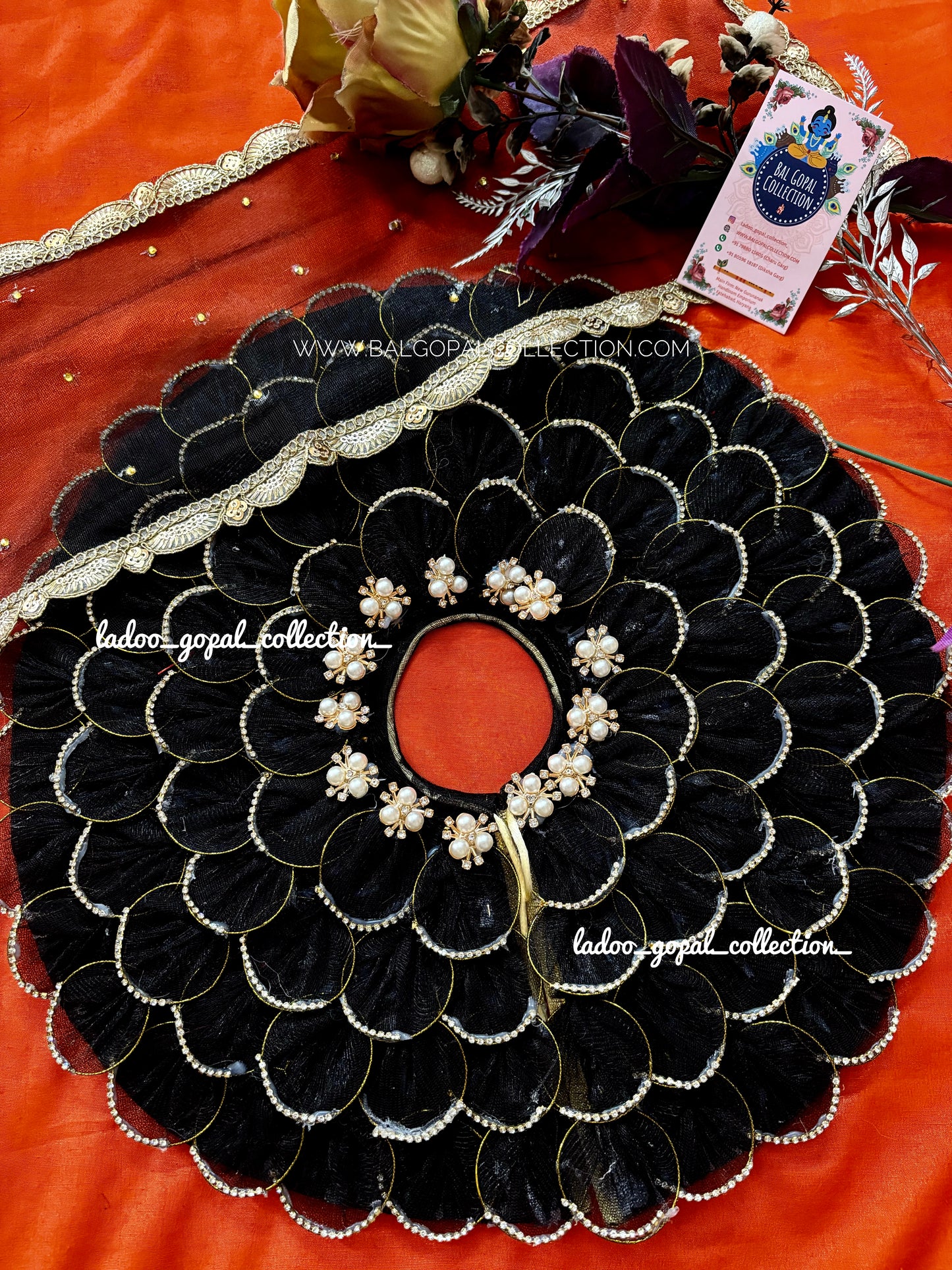 Heavy black poshak for laddu gopal