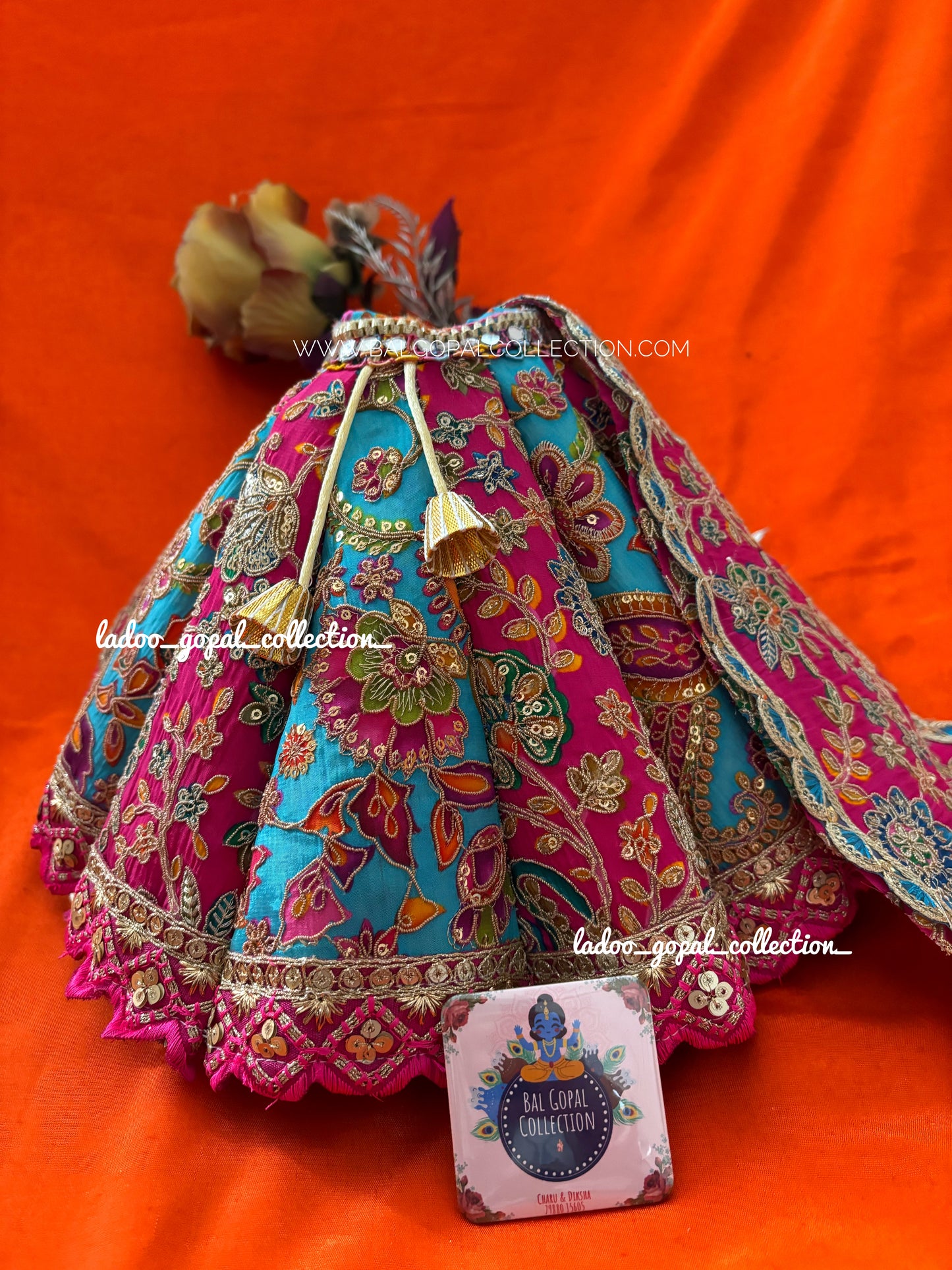 Premium cone lehnga for mata rani and poshak for laddu gopal