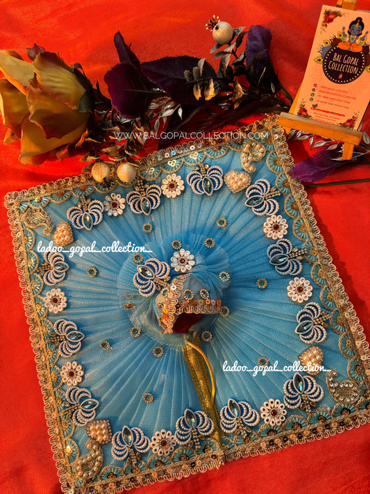 Heavy sky poshak with pagdi for laddu gopal