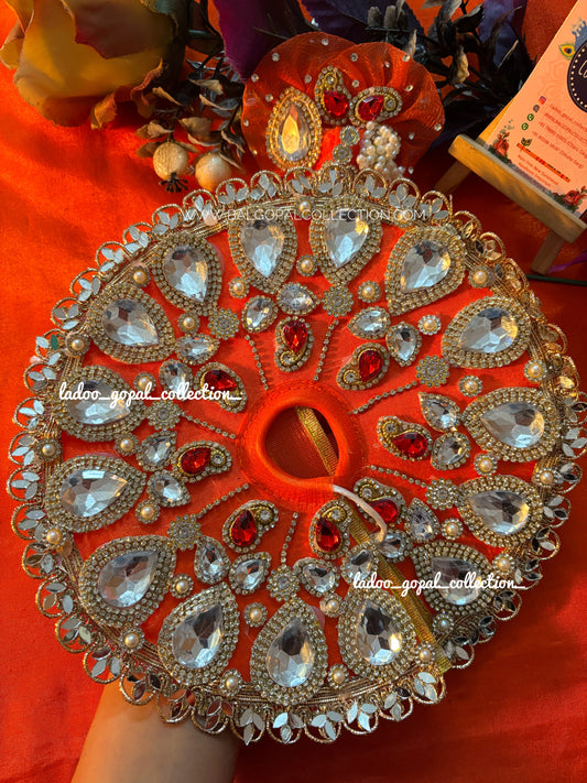 Heavy orange poshak with pagdi for laddu gopal