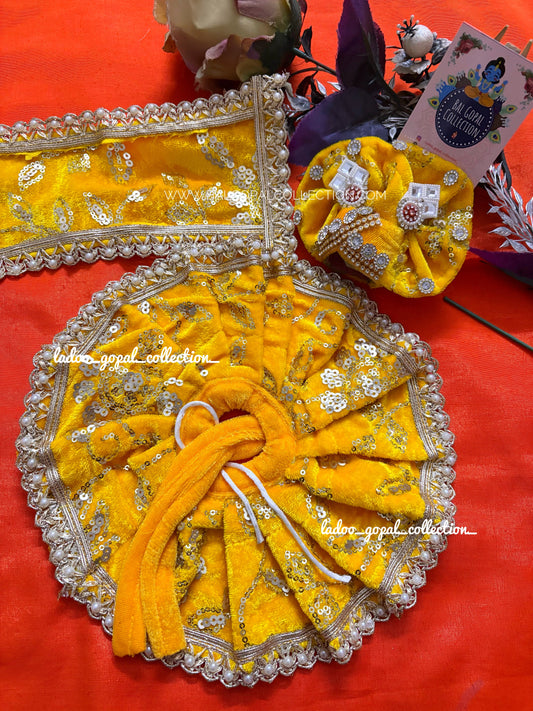 Basant Panchami Shringar for Laddu Gopal | Festive Dresses & Malas – Bal Gopal Collection