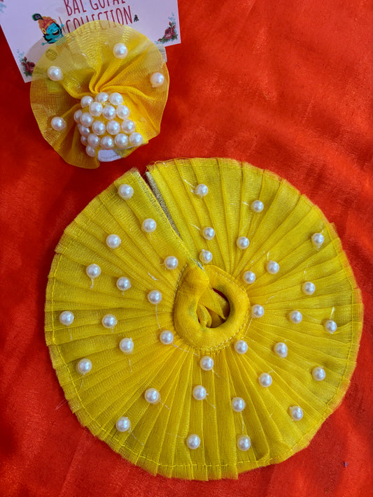 White beads poshak with pagdi for laddu gopal