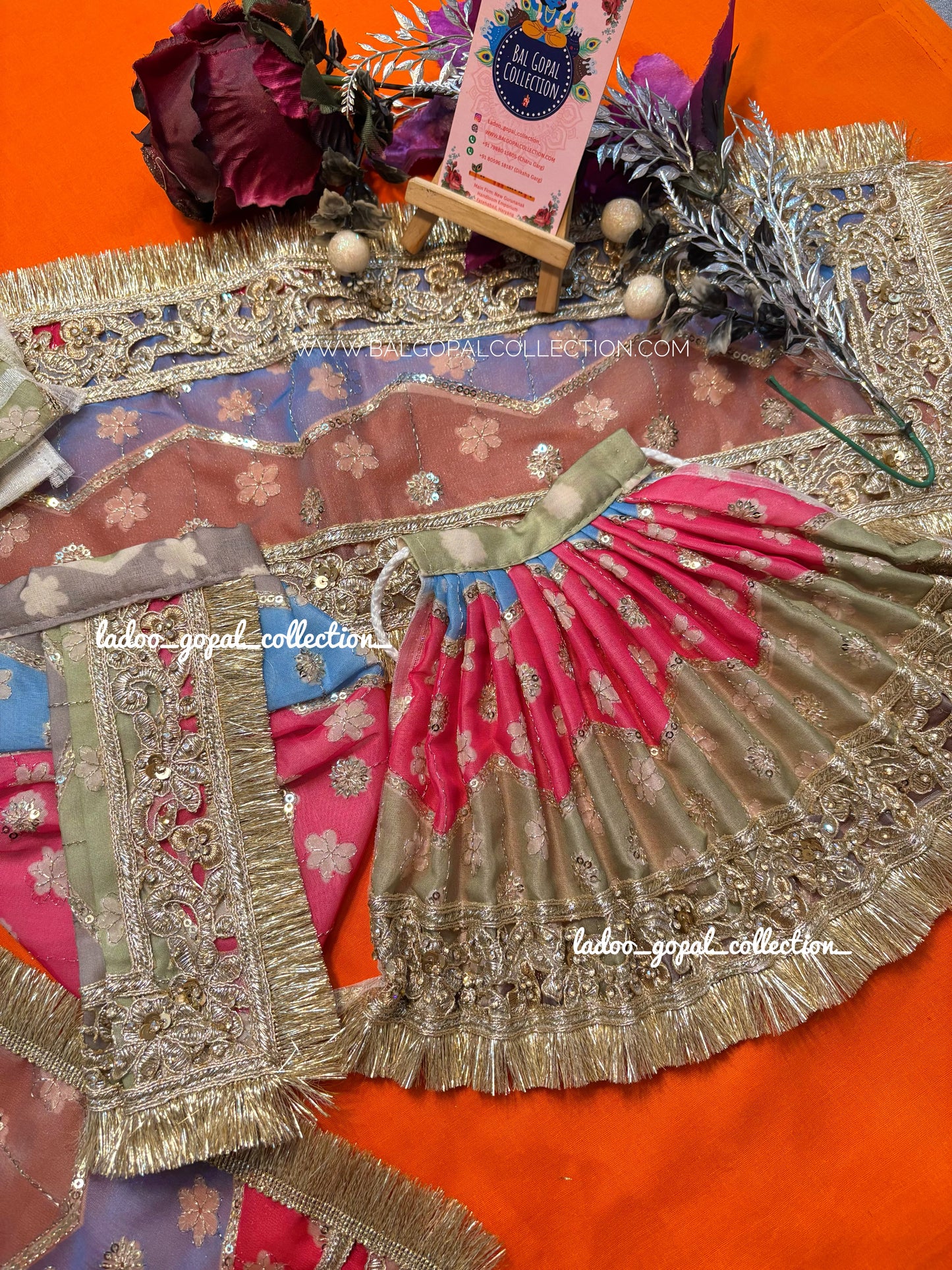 Heavy Radha krishna poshak (7 inches)