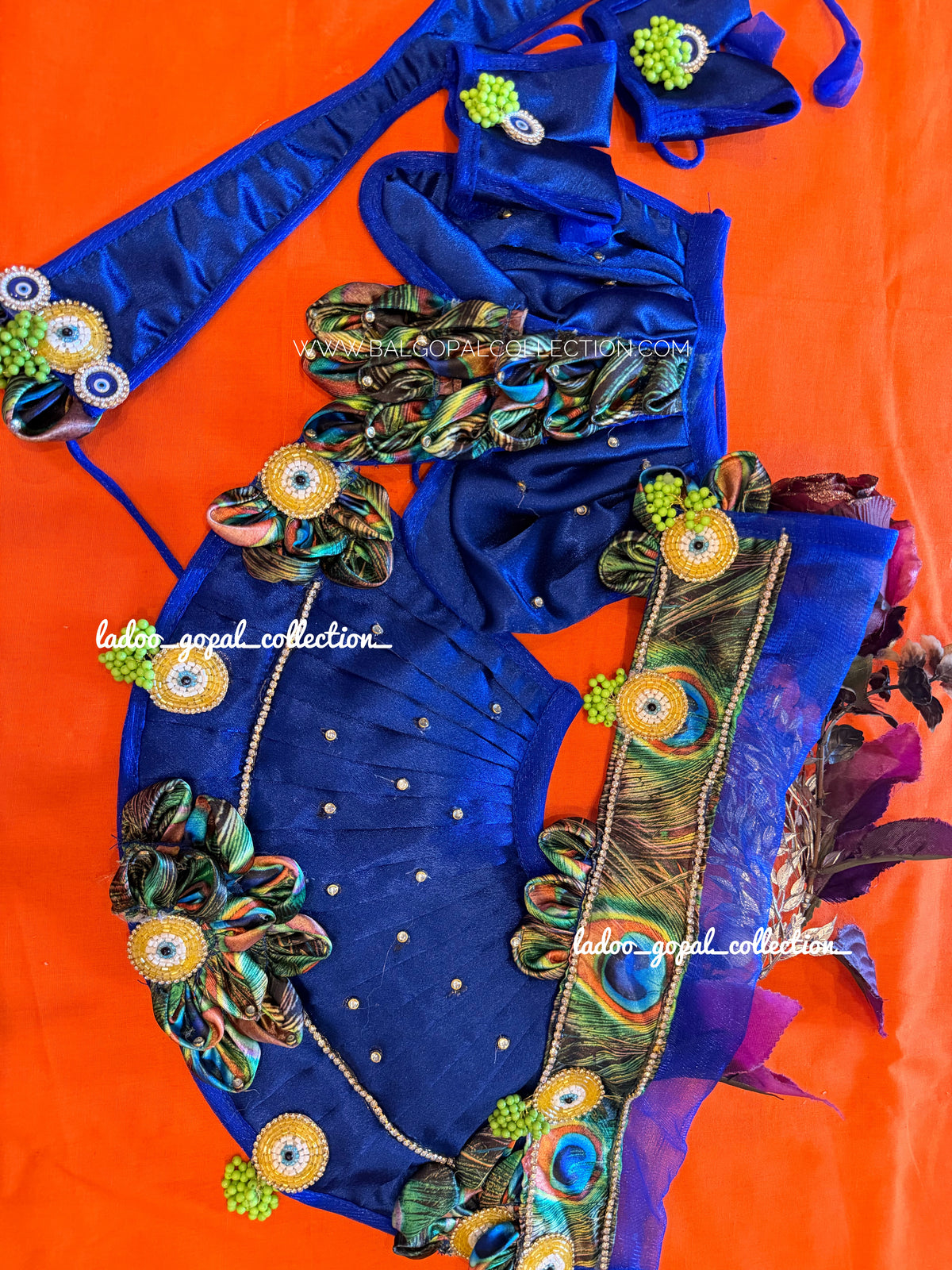 Premium blue radha krishna poshak (RK Set)