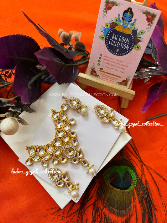 Rajsi mala, mangtika, earrings set