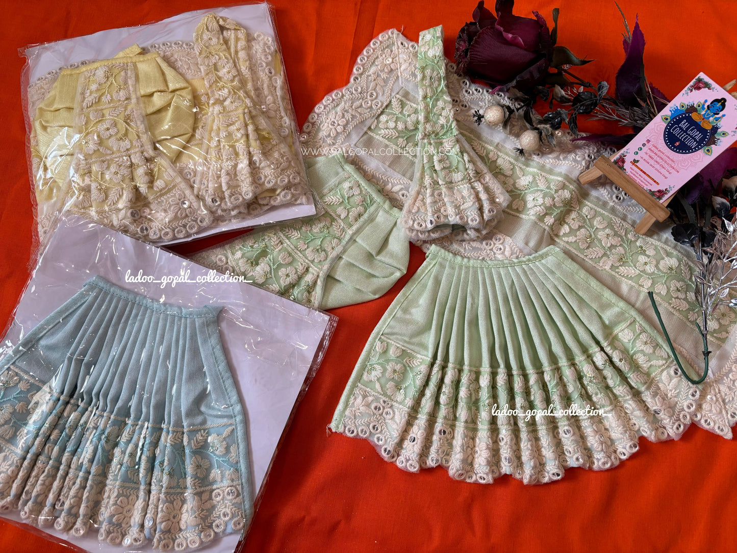 Premium isckon style Radha Krishna poshak (RK set)