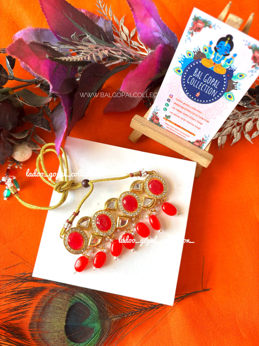 Heavy ruby kamarbandh for Radha krishna