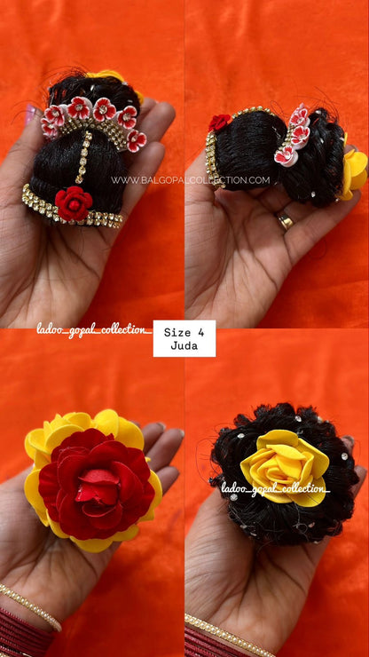 Heavy Floral Juda for Radha Rani size 2-3-4 | Deity Hair Accessory
