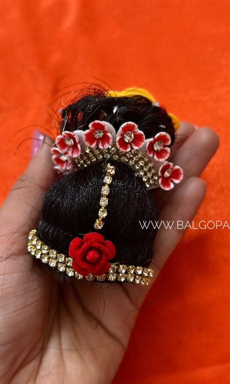 Heavy Floral Juda for Radha Rani size 2-3-4 | Deity Hair Accessory