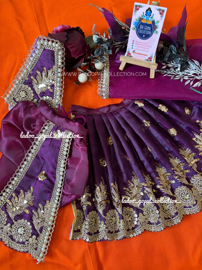 Heavy fabric Radha Krishna Poshak (9 inch)