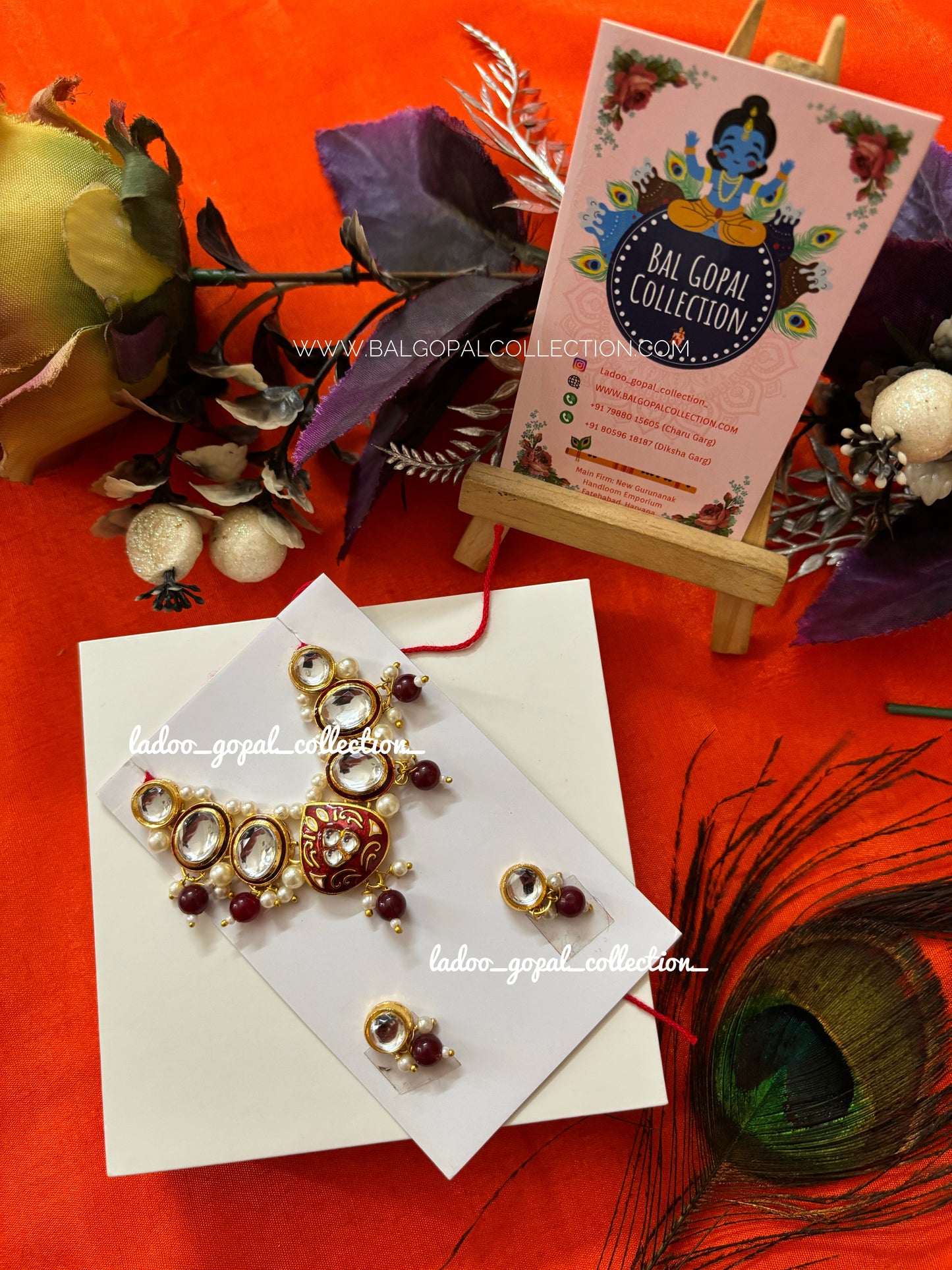 Heavy meenakari mala set for laddu gopal size 4-5-6