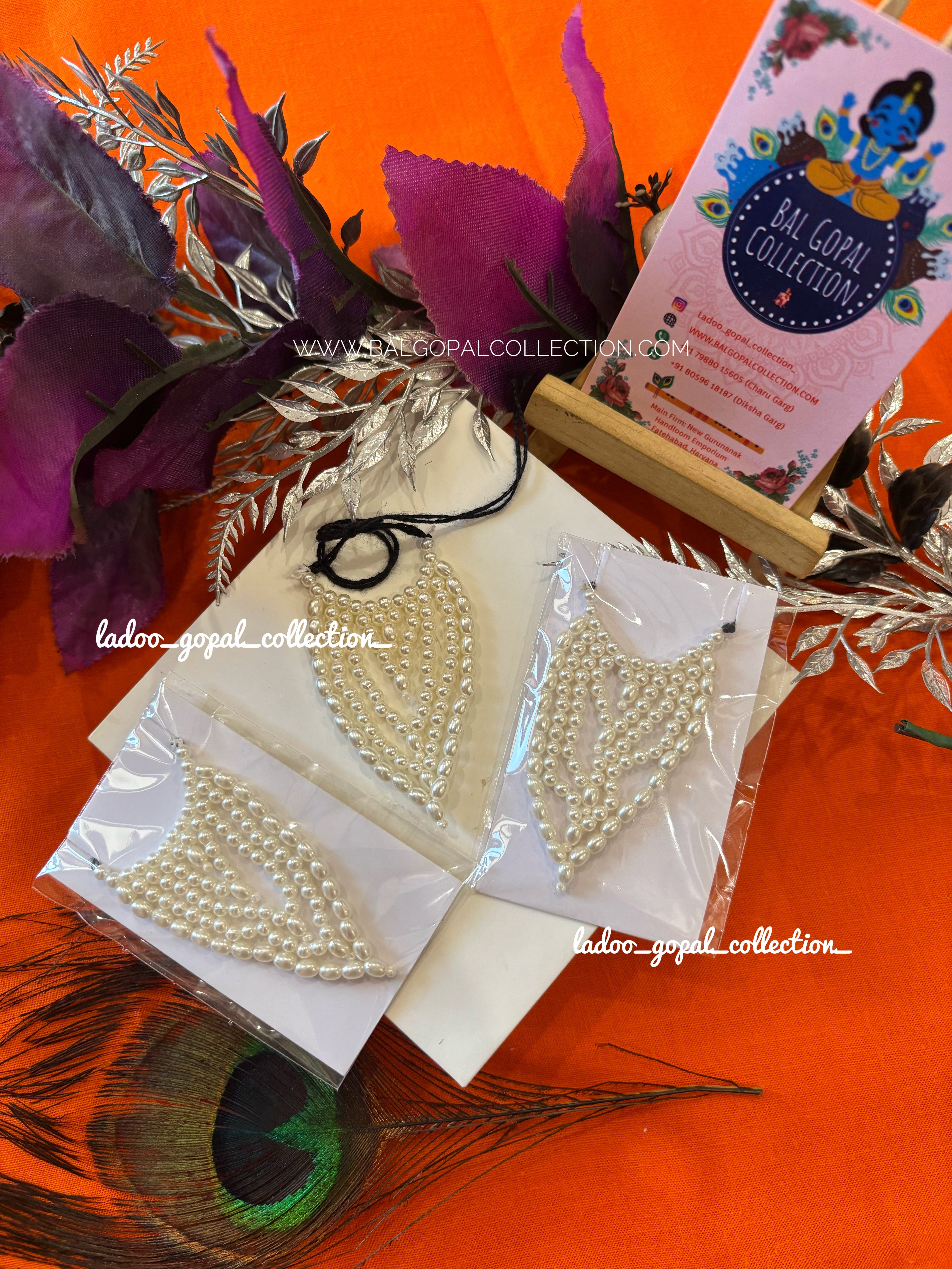 White pearl moti mala for laddu gopal – Bal Gopal Collection