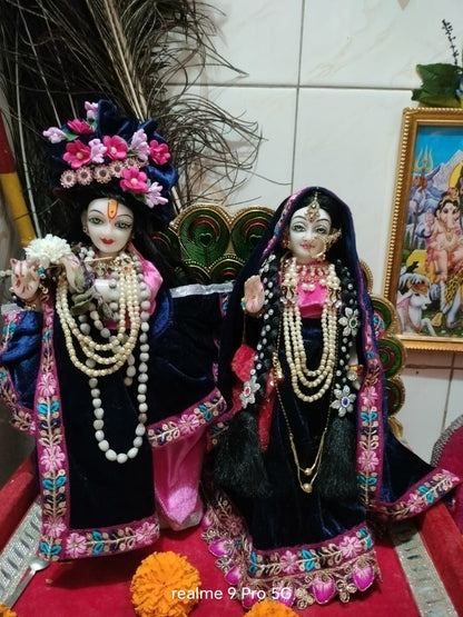 Velvet Radha-krishna Poshak (RK Set)