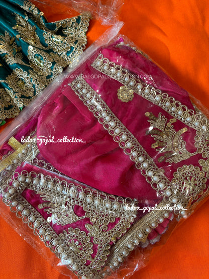 Heavy fabric Radha Krishna Poshak (9 inch)