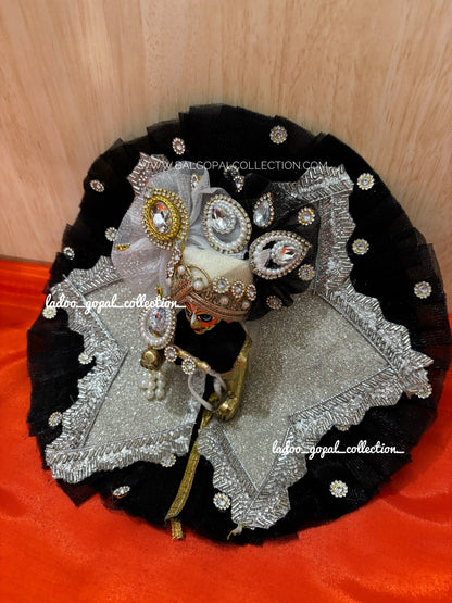 Black silver star poshak for laddu gopal