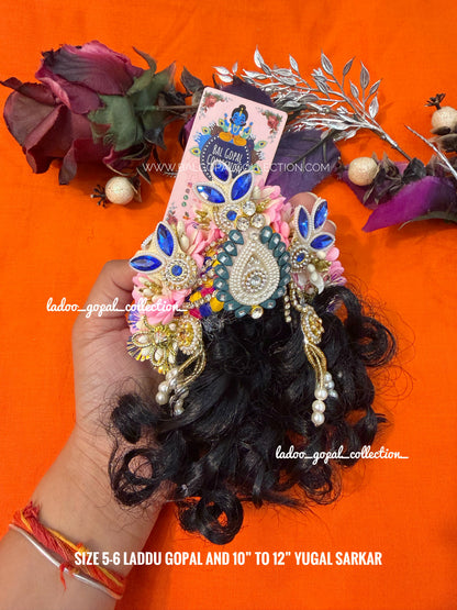 Heavy designer kesh for laddu gopal size 5-6