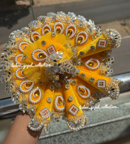 Heavy cone poshak for laddu gopal with pagdi