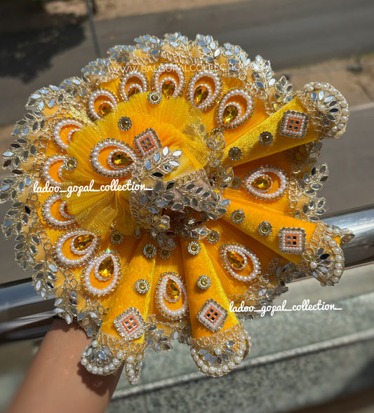 Heavy cone poshak for laddu gopal with pagdi
