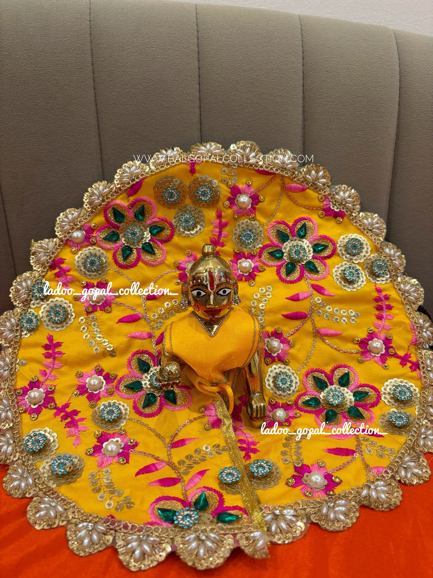 Yellow Heavy poshak for laddu gopal