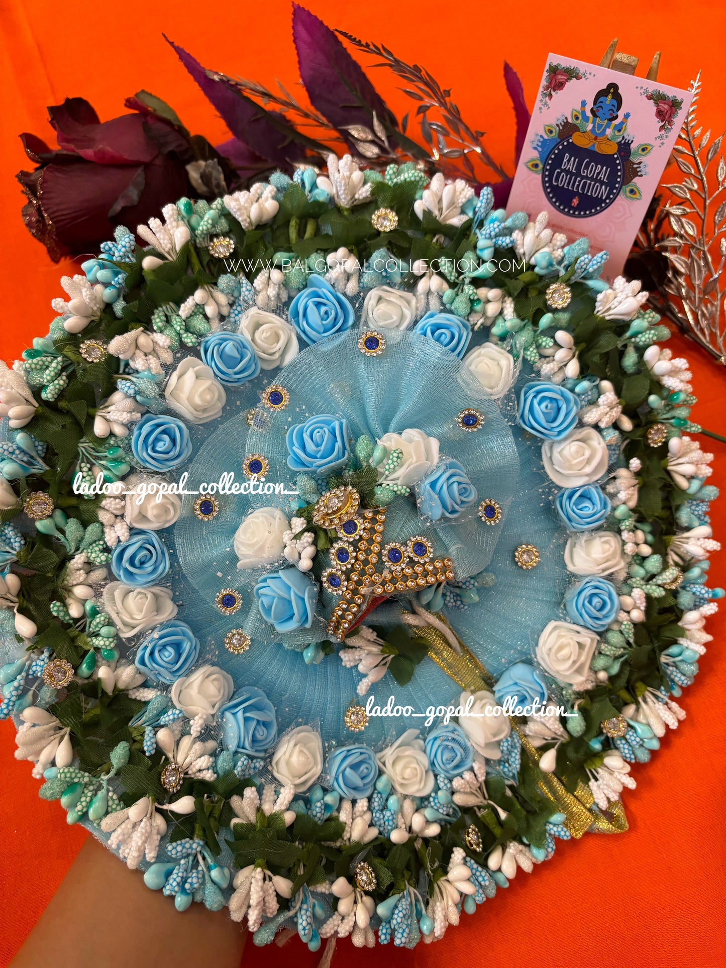 Neelgagan poshak for laddu gopal with pagdi