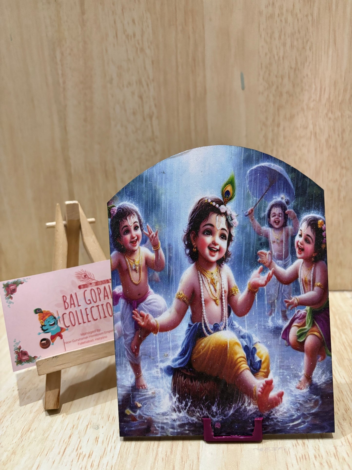 Wooden cut out for laddu gopal