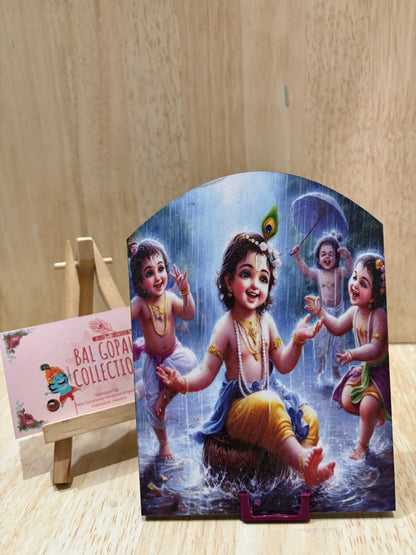 Wooden cut out for laddu gopal