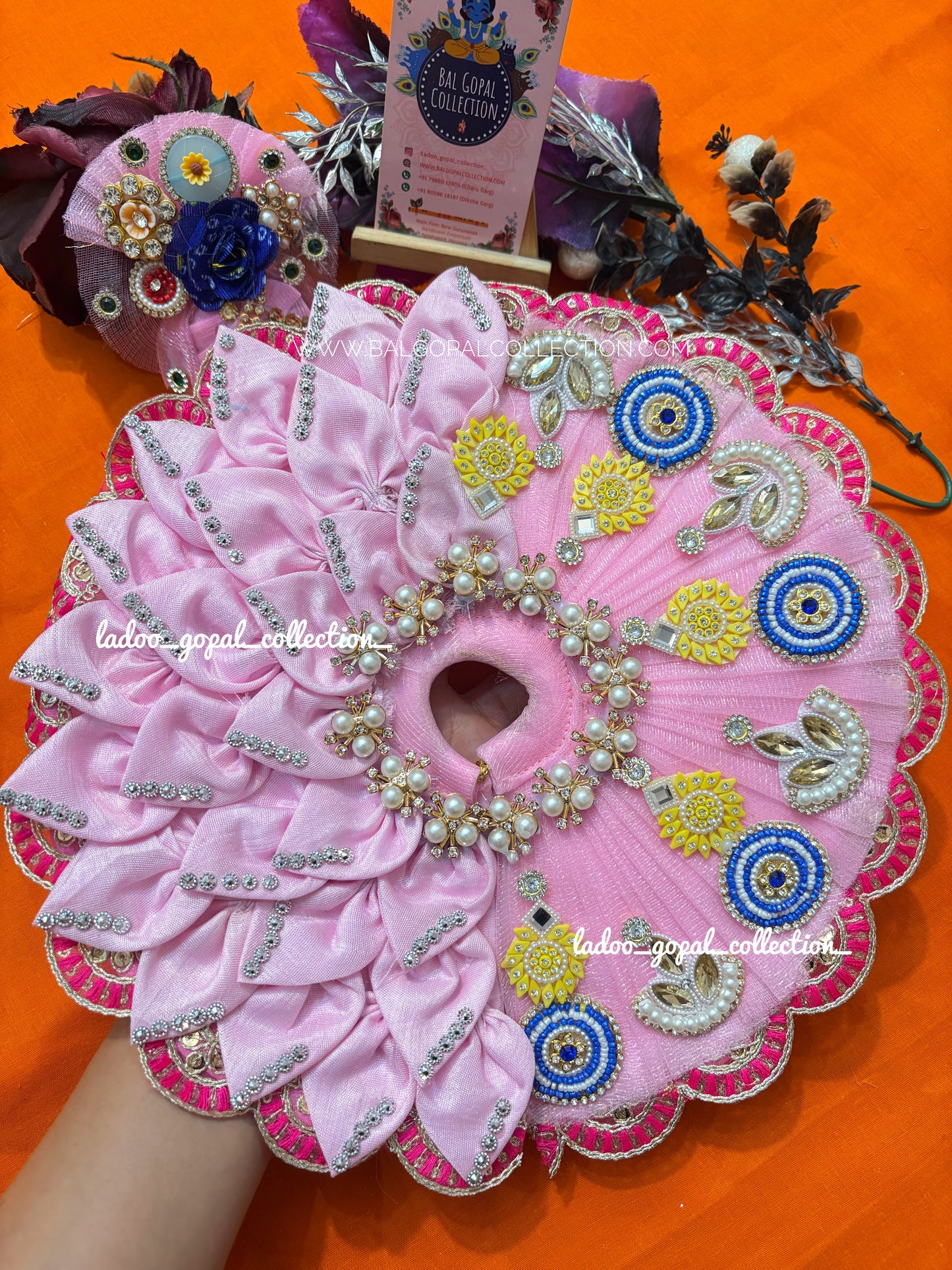 Heavy pink poshak for laddu gopal
