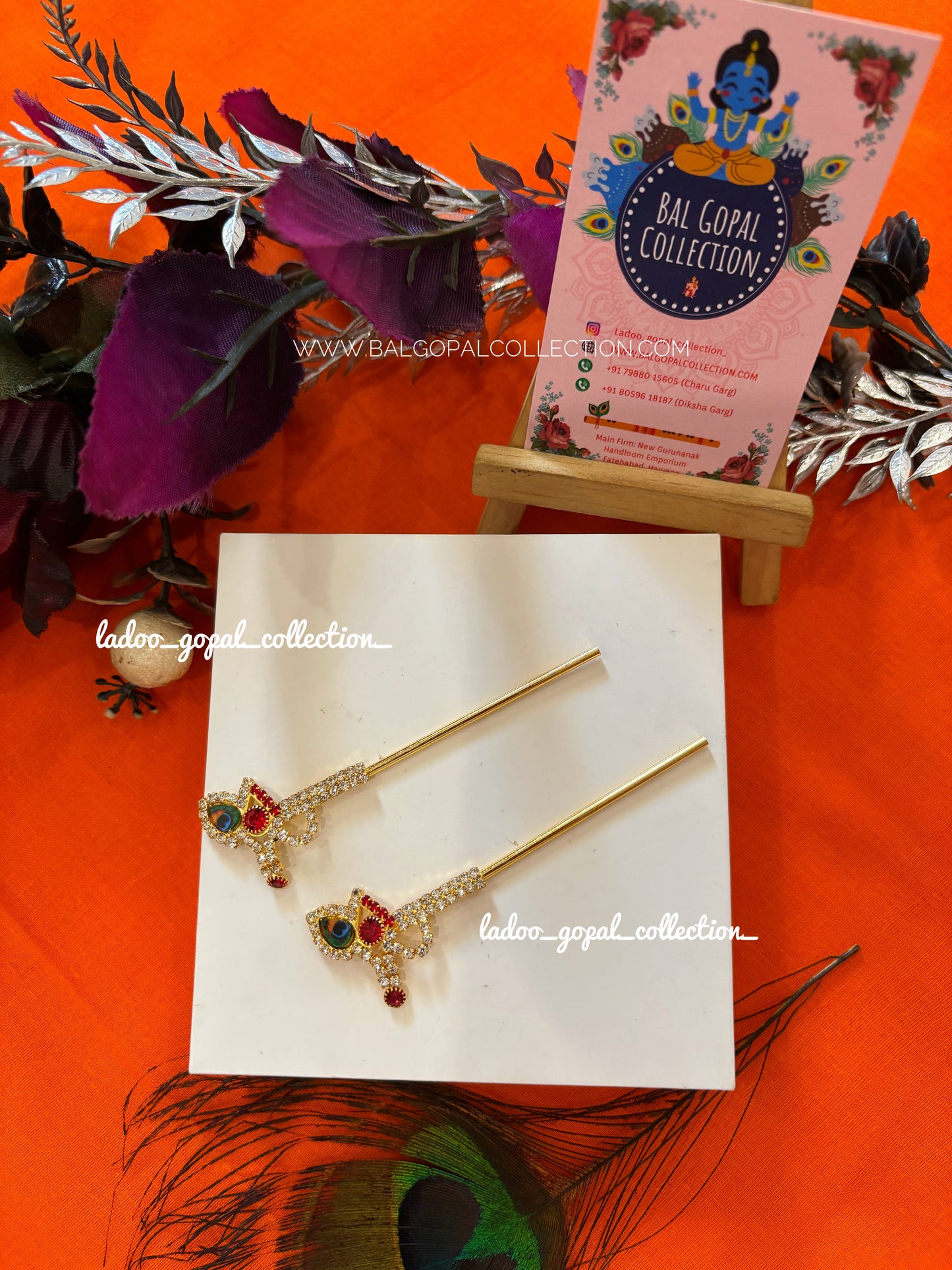 Stone peacock bansi for laddu Gopal