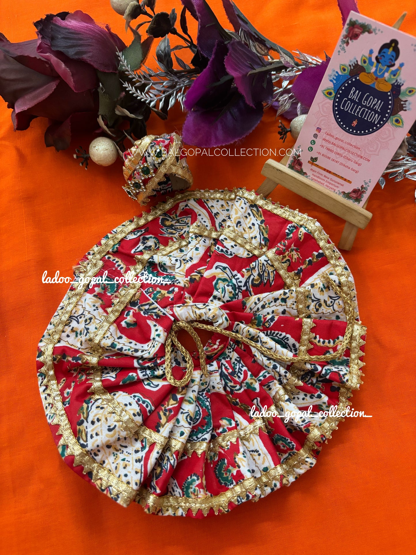 Cotton poshak with pagdi for laddu gopal