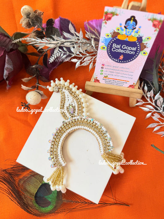 Handmade Premium white chandrika for radha rani