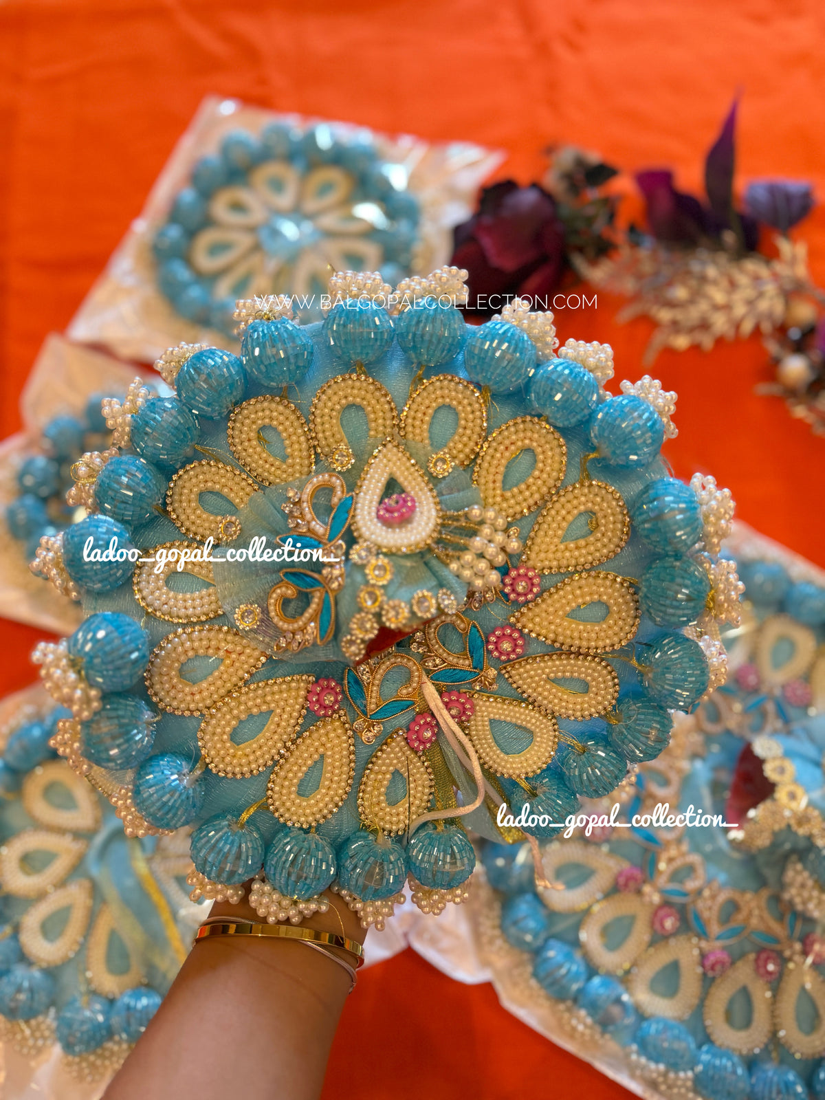 Neelam Moti poshak for janamashtami