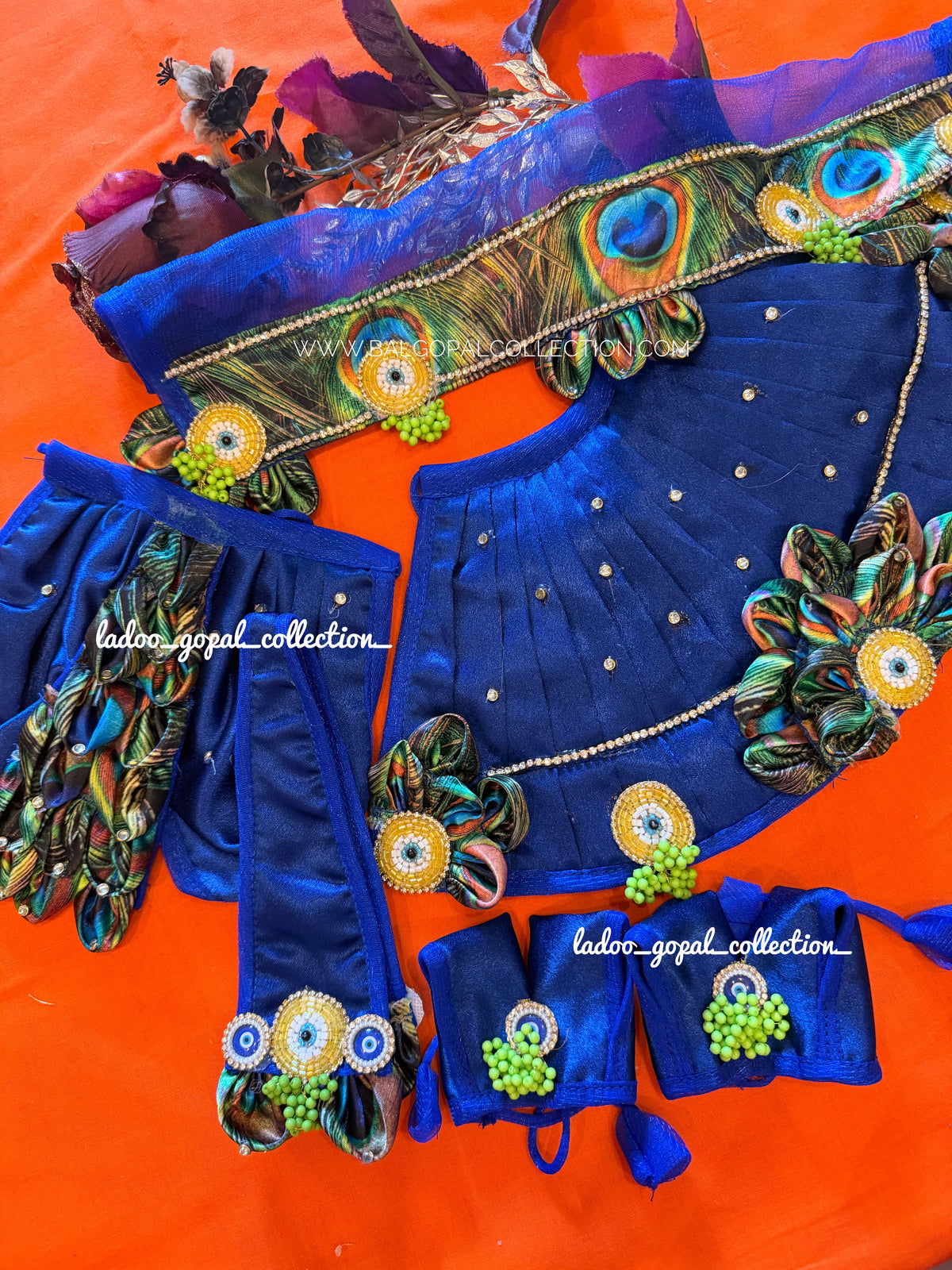 Premium blue radha krishna poshak (RK Set)