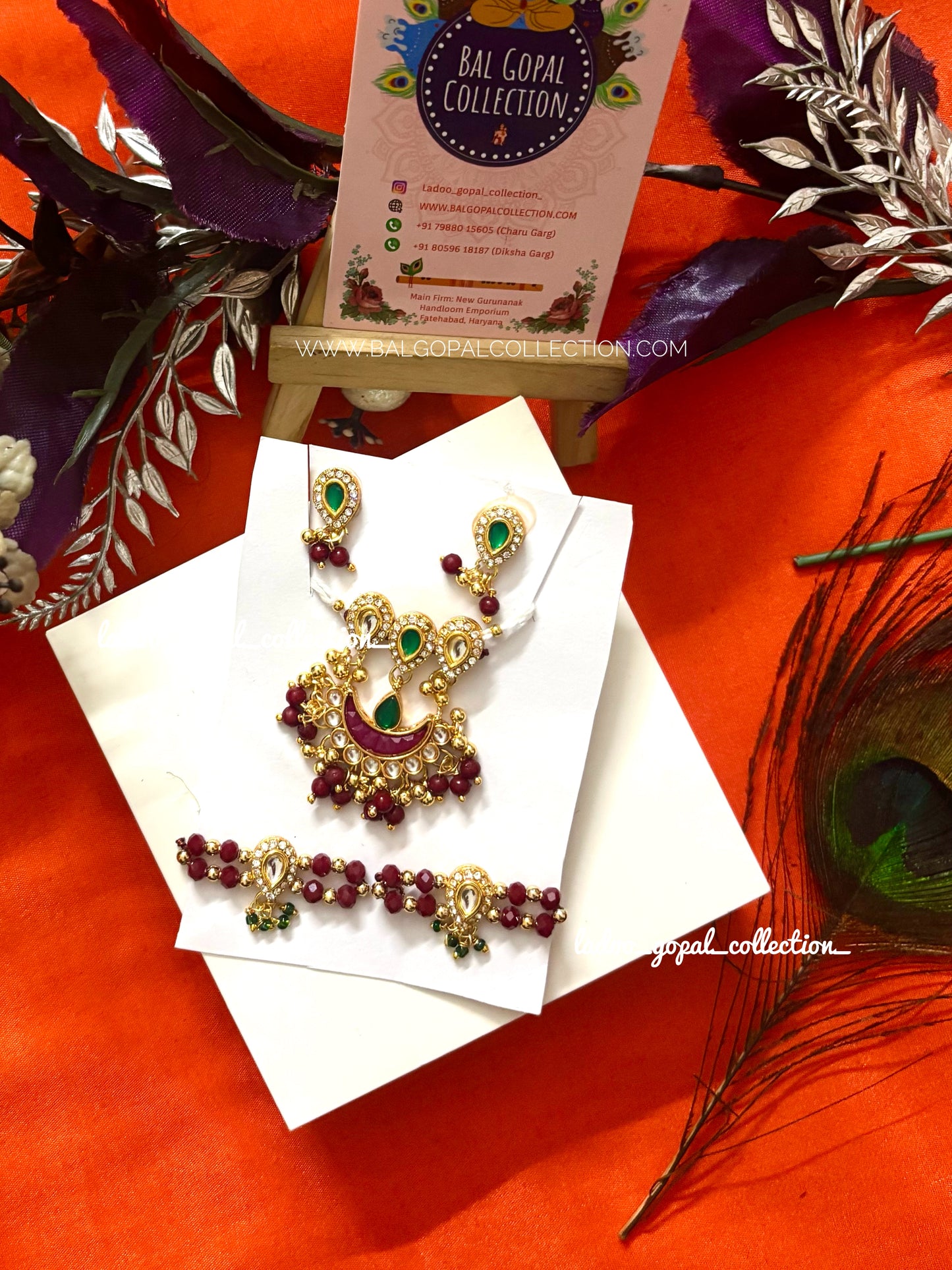 Vrindavan Rajwadi Kundan Mala Set