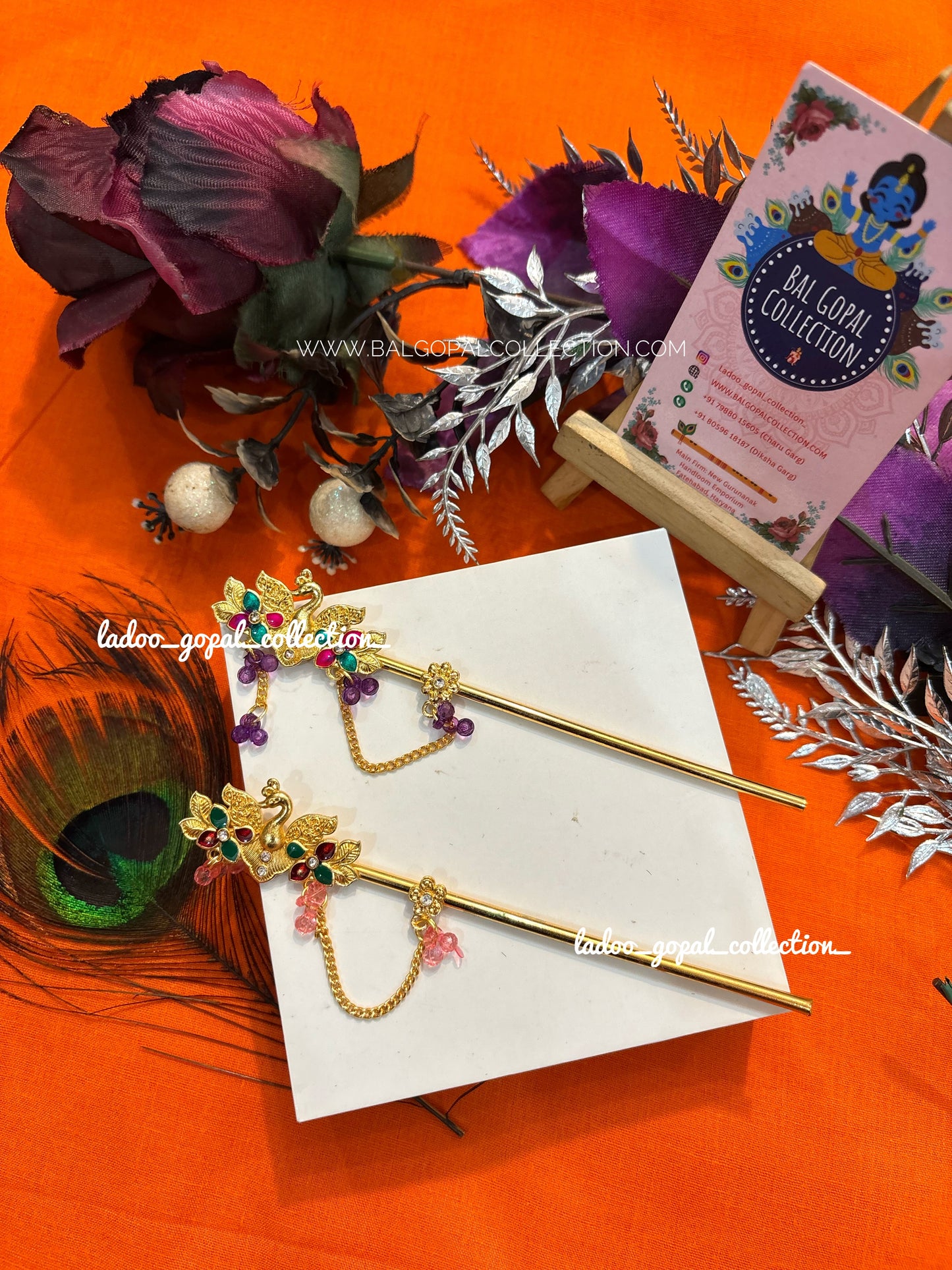Premium peacock bansi for laddu gopal