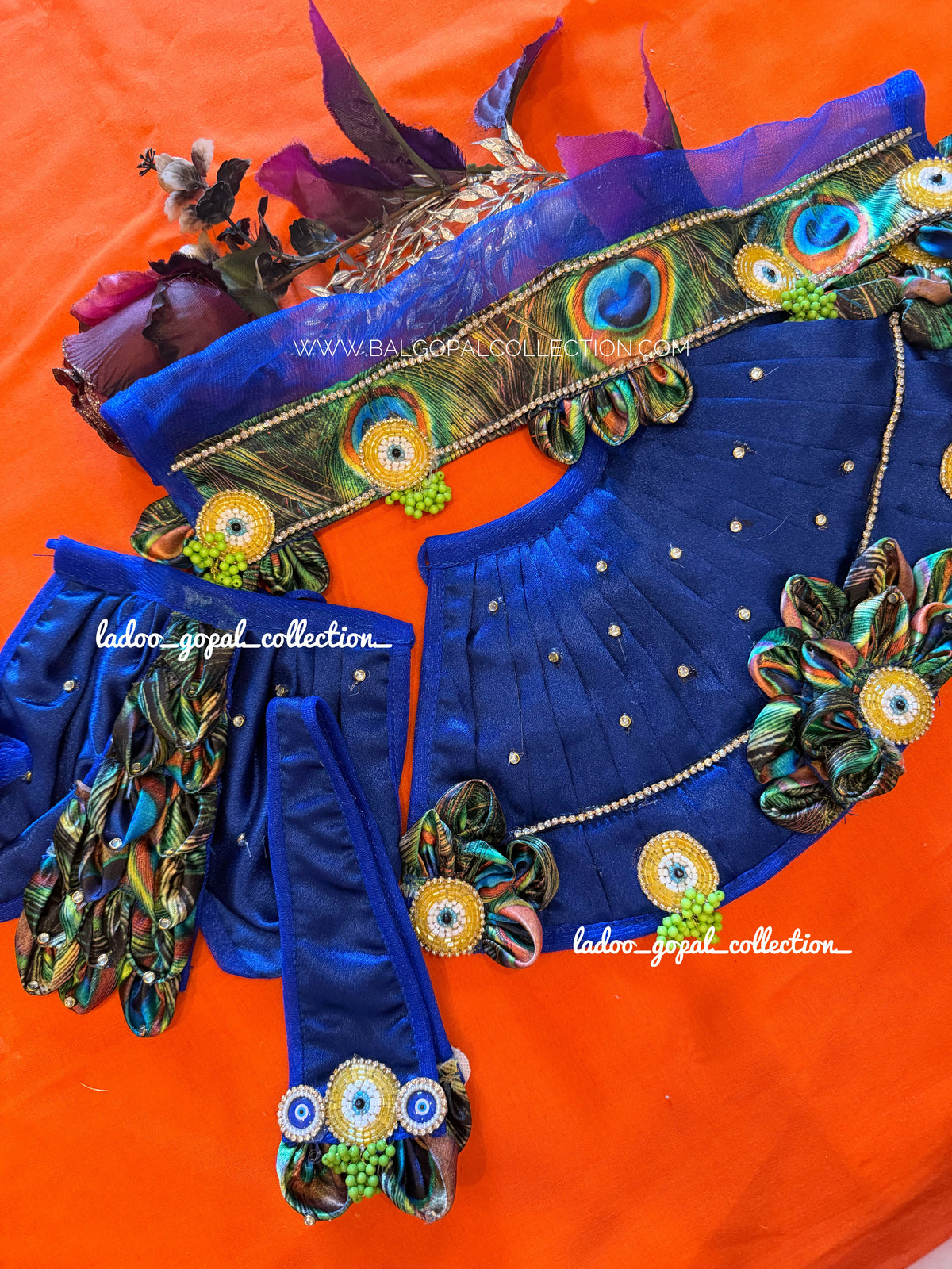 Premium blue radha krishna poshak (RK Set)