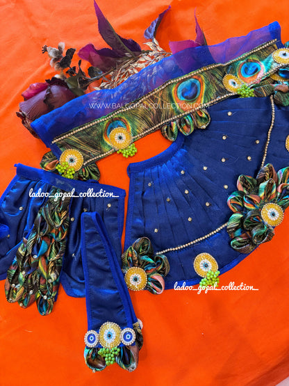 Premium blue radha krishna poshak (RK Set)