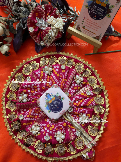 Pink bandhej poshak laddu gopal