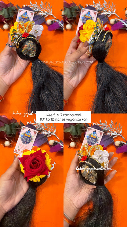 Heavy long kesh for radha rani size 5-6-7
