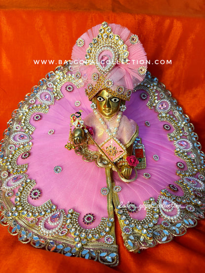 Heavy pink poshak for laddu gopal