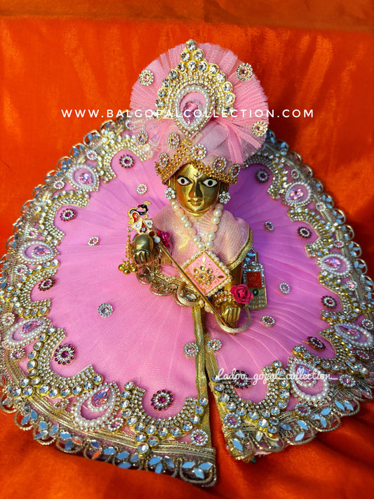 Heavy pink poshak for laddu gopal