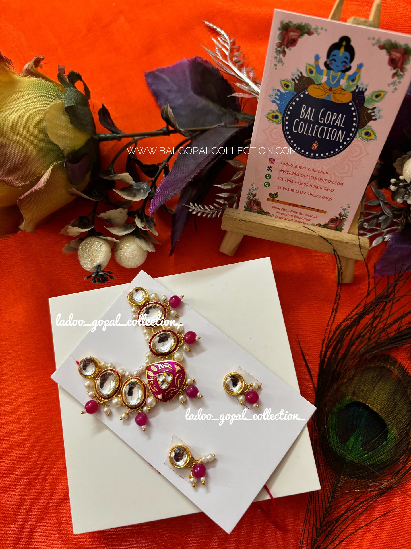 Heavy meenakari mala set for laddu gopal size 4-5-6