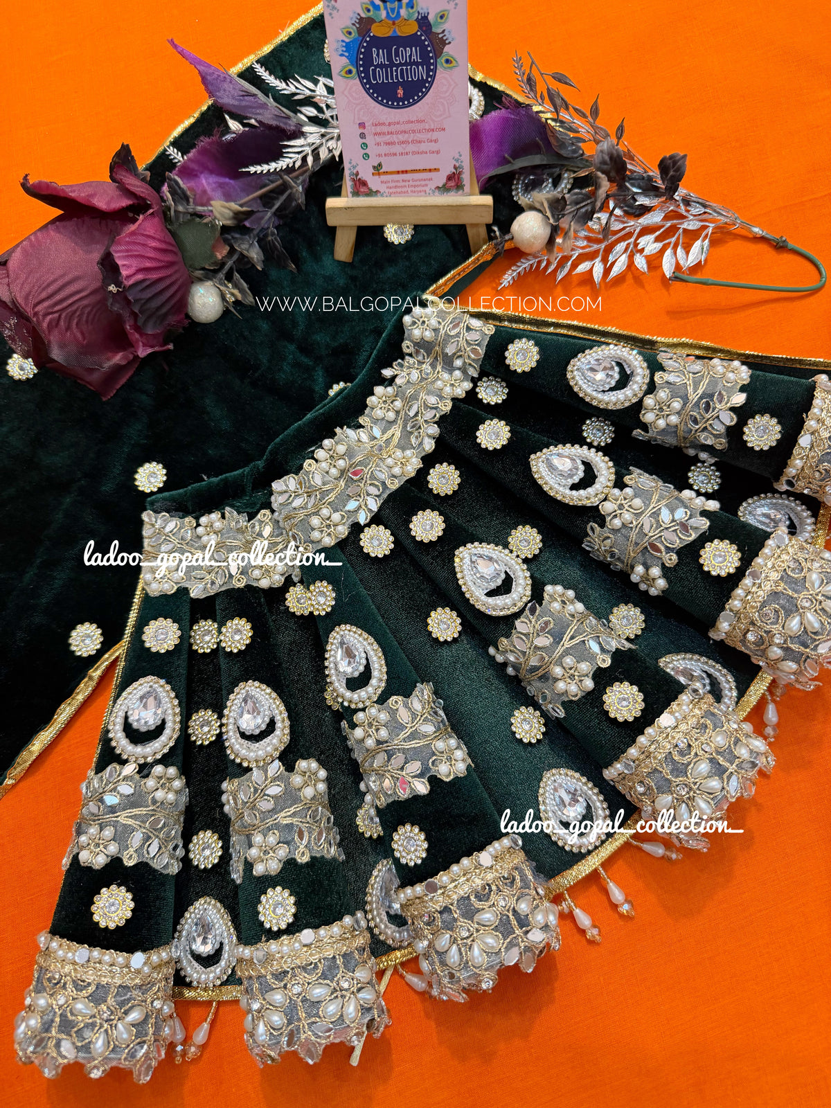 Premium dark green lehnga for mata rani
