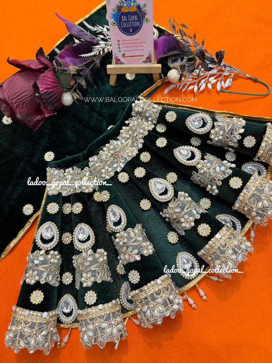 Premium dark green lehnga for mata rani