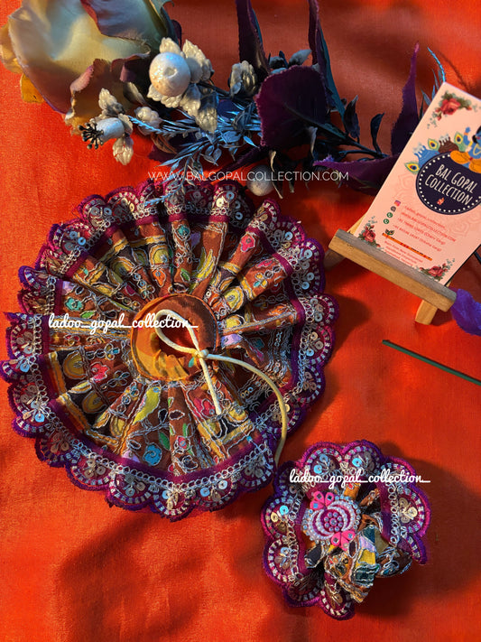 Heavy colorful poshak with pagdi for laddu gopal