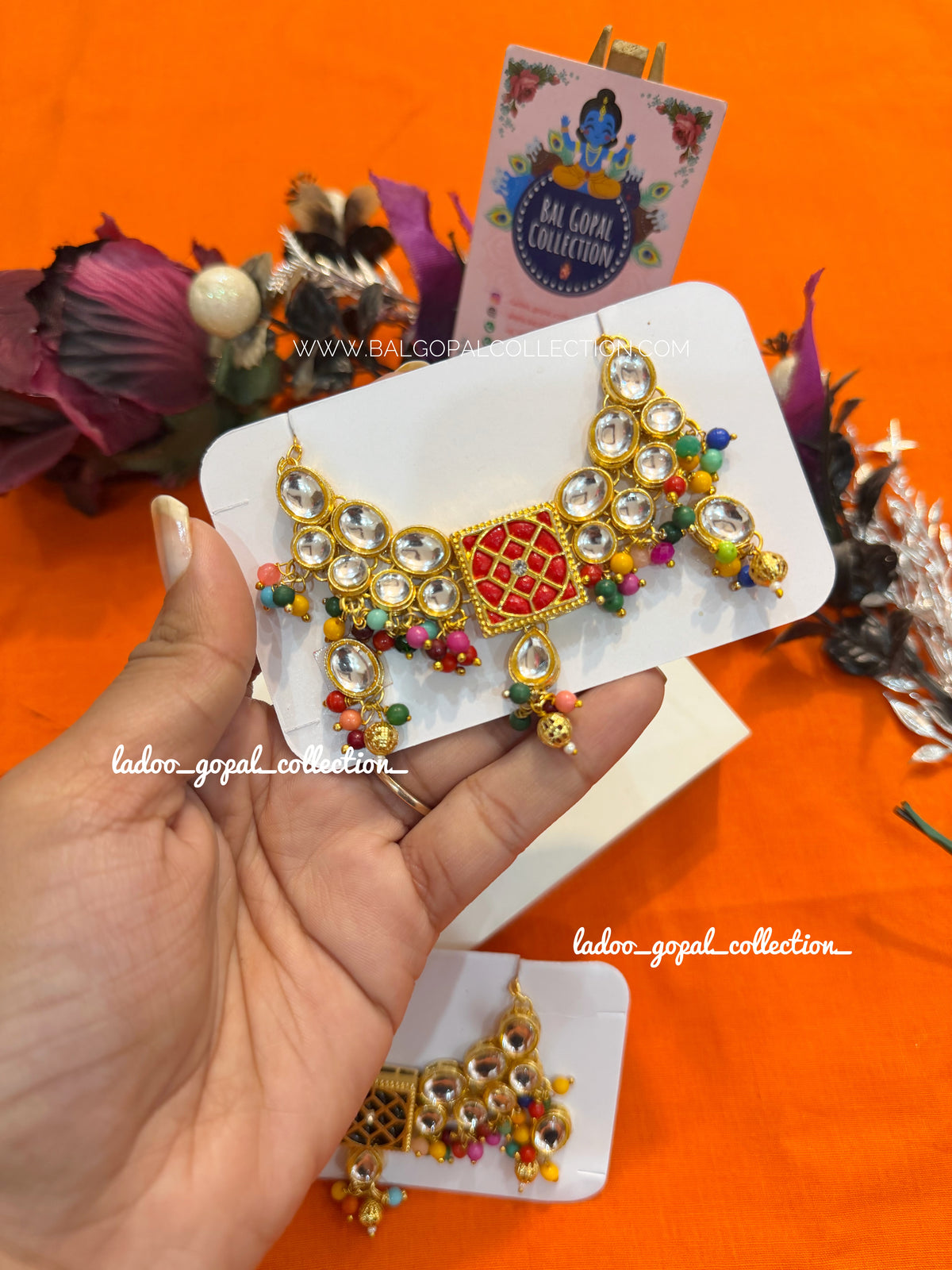 Premium kundan mala for laddu gopal