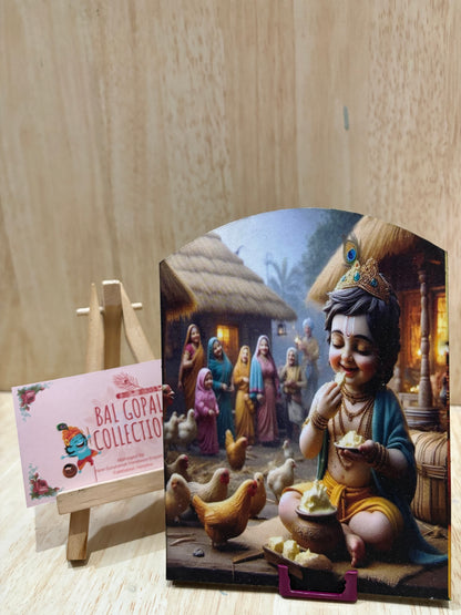 Wooden cut out for laddu gopal