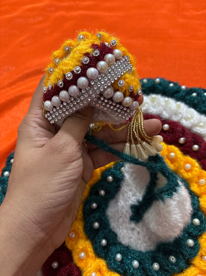 Heavy woollen multi poshak for laddu gopal size 5-6