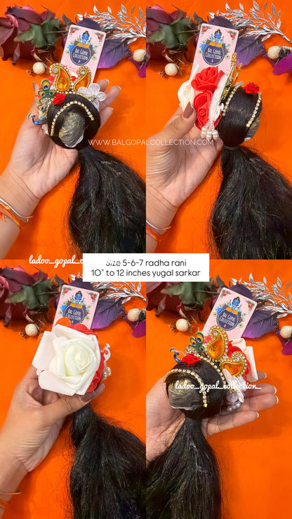 Heavy long kesh for radha rani size 5-6-7